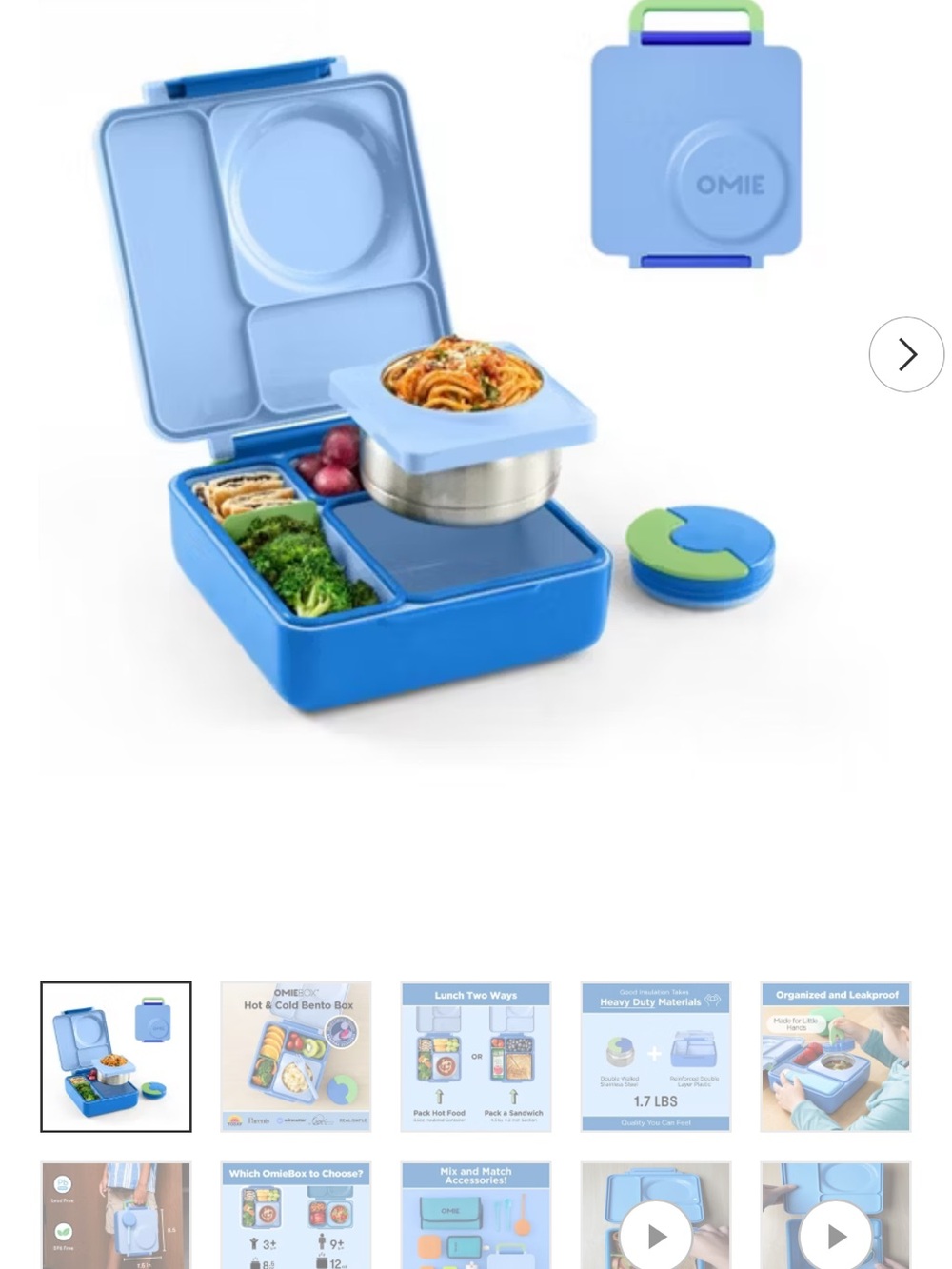 OMIE Blue Hot & Cold Bento Lunch Box